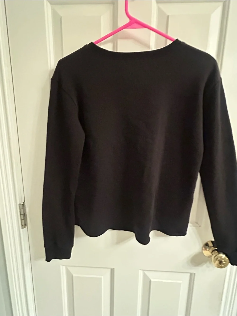 Justice Black Long Sleeve Fleece Lined Sweatshirt with Neon Gradient Logo